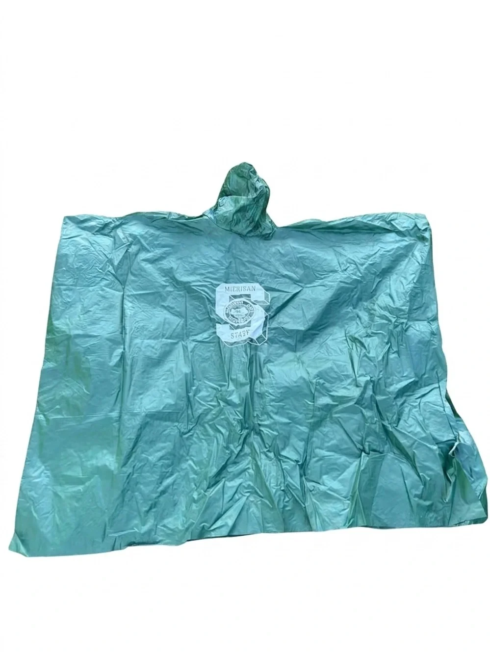 Michigan State University MSU Spartans Green Hooded Rain Poncho One Size